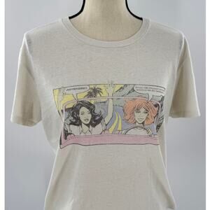 RE/DONE Hanes Comic Graphic T-shirt Tee White Top Vintage Ivory L Thelma Louise